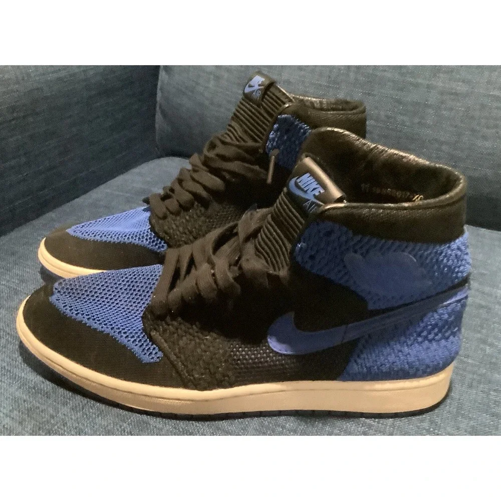 Air Jordan 1 Retro Royal Flyknit Men's 11 Sneakers Shoes